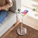 9.8" Round Clear Acrylic End Table - Modern Small Space Side Table for Living Room, Bedroom, Office, Outdoor | Sturdy, Easy to Install, Multi-Purpose