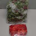 Dingion 8 Pcs Mini Christmas Kitchen Cabinet Wreath Small Christmas Wreath Decorations Norfolk Pine Artificial Berries Snowy Pine Garland with Red Ribbon for Xmas Table Centerpiece Front Door Decor