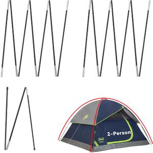 Upgraded 3 PCS Replacement Tent Poles for Coleman 2 Person Sundome Camping Tent, Camping Tent Accessories for Coleman Camping Tent, Pre-Assembled Fiberglass Replacement Pole Set