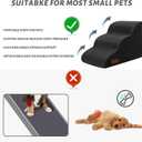 Aodisman 3-Step Dog Ramp and Stairs for Sofa and Chair - Non-Slip Sturdy Pet Steps for Small Dogs and Cats,15.7" H,Black