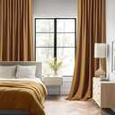 MIULEE Golden Brown Back Tab Blackout Curtain 96 Inch Long 2 Panels Set for Bedroom, Rod Pocket/Pinch Pleat Thermal Insulated Living Room Darkening Pleated Light Blocking Floor to Ceiling Drape