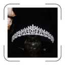 Silver Cubic Zirconia Small Wedding Crowns for Bride CZ Birthday Party Floral princess Tiaras for Girls Sweet 16 Prom Hair Accessories
