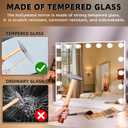 Hansong Vanity Mirror with Lights: Hollywood Lighted Makeup Mirror with 15 LED Bulbs, 22.8''x18'' Light Up Mirror with 3 Colors Modes for Desk, Large Mirrors with USB Charging Port for Bedroom, White