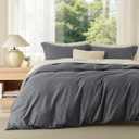 Bedsure Duvet Cover King Size - Soft Double Brushed Bedding Set for Kids & Adults, Zipper Closure, 3 Pieces, Includes 1 Duvet Cover (104"x90") & 2 Pillow Shams, NO Comforter, Dark Grey