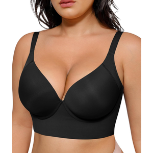 SHAPELLX Back Smoothing Bras for Women Push Up Underwire Comfortable Bralettes Side Support Bras 36/80F