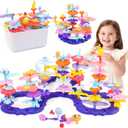 Ocean Flower Garden Building Toy for Toddlers 3-7 Years Old - Educational STEM Gifts for Girls Age 3 4 5 6 7, DIY Kids Sea Animal Coral Stacking Set, 120+ PCS Preschool Learning Activity Kit