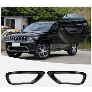 Hoolcar Front Fog Lights Cover Fog Lamp Frame Trim Replacement for 2018-2021 Jeep Grand Cherokee, Black