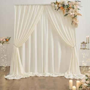 20x12FT White Backdrop Curtains for Party, 4 Panels 5x12FT Thick Polyester Backdrop Drapes, Wrinkle Resistant Photography Background Drapes for Wedding Birthday Home Decoration