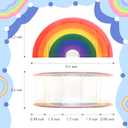 Pen Holder for Desk, Rainbow Pencil Holder, Acrylic Pencil Cup, Teacher Supplies for Rainbow Classroom Decor, Cute Desk Organizer for Kindergarten, Office, Crayon Marker Art Supply Storage