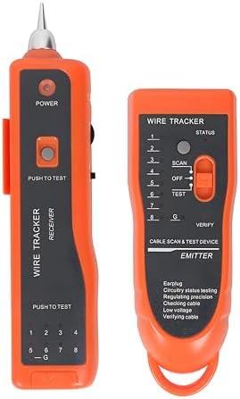 Goeco Ethernet Network Toner RJ11 RJ45 Network Cable Tester LAN Tracker Wire Finder Cat5 Cat6 with 2 Network Wire Stripper Toolkit Orange