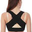 Werena Women Posture Corrector Back Brace Support Bra Shaper Vest Sleeveless Shapewear Tops (X-Large, X-strap Black#2)
