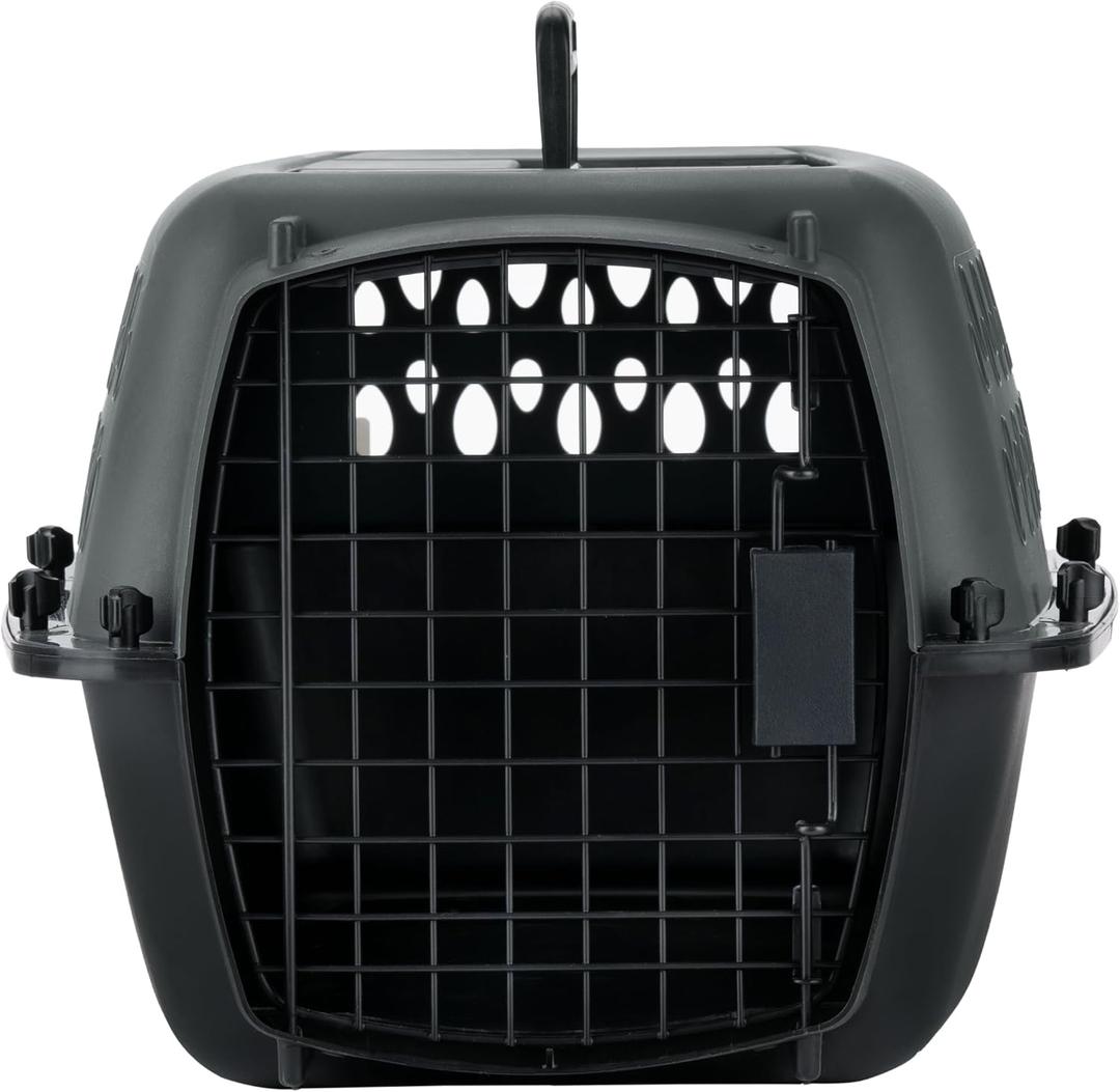 Petmate Pet Porter Dog Kennel 23in, Dark Gray and Black, Pets up to 15lbs | Made in USA, 23.1"L x 15.2"W x 11.9"H, gray