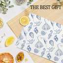 Giosve Blue Coastal Beach Kitchen Towels, Ocean Beach Hand Towels for Bathroom, Seahorse Seashell Decor Dish Tea Towels for Kitchen, Ocean Coastal Bathroom Decor, 16x24 Inch