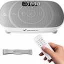 MERACH Vibration Plate Exercise Machine, Curved Vibration Plate for Lymphatic Drainage Weight Loss, Vibrating Plate with Real-Time Calorie Tracking on LED Display, Workout Equipment for Home Women Men (Grey)