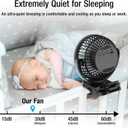 Clip on Fan 65 Hours Portable Desk Fan Rechargeable with LED Lights & Hooks 12000 Capacity Battery Operated Fan with Clips Small Desk Fan Mini Fans for Tents Travel Outdoor Camping Golf Cart, Black