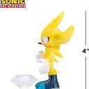 Sonic The Hedgehog 4" Articulated Action Figure Collection (Choose Figure) (Super Silver with White Emerald)