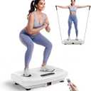 Vibration Plate Exercise Machine Weight Loss, Full Body Workout Vibration Plate Lymphatic Drainage, 199 Adjustable Speeds Power Shaping Vibrating Plate 450 Lbs Capacity Fitness Platform White
