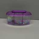 Aquarium Fish Tank Led Light Kid Friendly Small Fish Tanks Three Divisions Breeding Isolation Mini Aquarium komplettset LED Acrylic Box Betta Tank for Small Fishes(Purple)