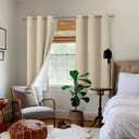 BGment Short Blackout Curtains for Bedroom 54 Inch Length, Thermal Insulated Soundproof Room Darkening Curtains for Small Window, Each Drape 42 Inch Wide, Beige, 2 Panels