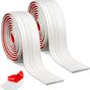 Sasylvia 2 Pcs Flexible Baseboard Molding Trim 4 Inch x 16 Feet Self Adhesive Vinyl Wall Base Peel and Stick Rubber Wall Base Trim Molding Flexible Floor for Floors(Cream White)