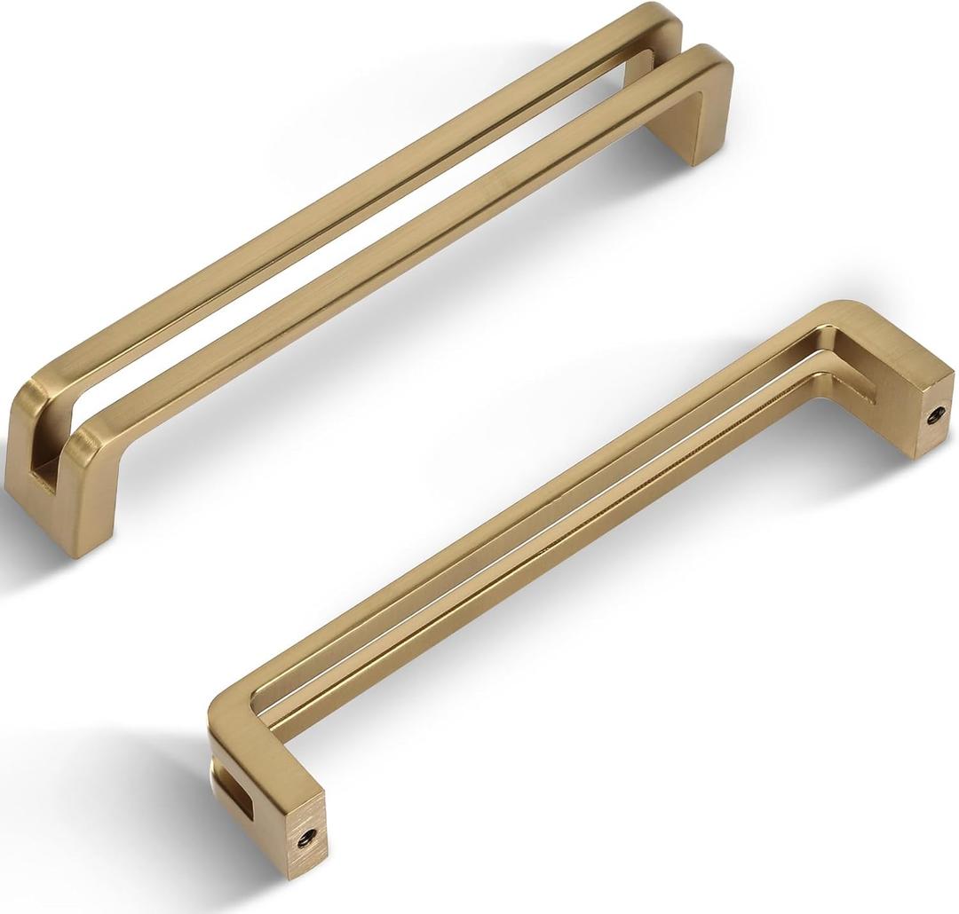 5 Inch(128mm) Hole Center Champagne Bronze Zinc Alloy Solid Cabinet Pulls,Dresser Cabinet Handles Luxury Cabinet Pull Hardware for Bedroom, Kitchen 6 Pack 7600