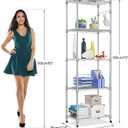 Homdox 5 Tier Steel Wire Shelving Unit on Wheels,Chrome Shelves for Garage Kitchen Living Room,Heavy Duty Shelving Rack, 23.2 x 13.8 x 72 inch (L x W x H)