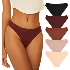 Cheeky Underwear for Women, Womens Underwear Seamless,Soft Bikinis Panties for Young Ladies 5 Pack (Small)