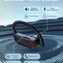 Wireless Earbuds Bluetooth 120 Hrs Headphones, Sports Ear Hook with Charging Case Earphones Noise Canceling Dual LED Display Case One Step Control IPX7 Waterprrof and Sweat and Resistant Black