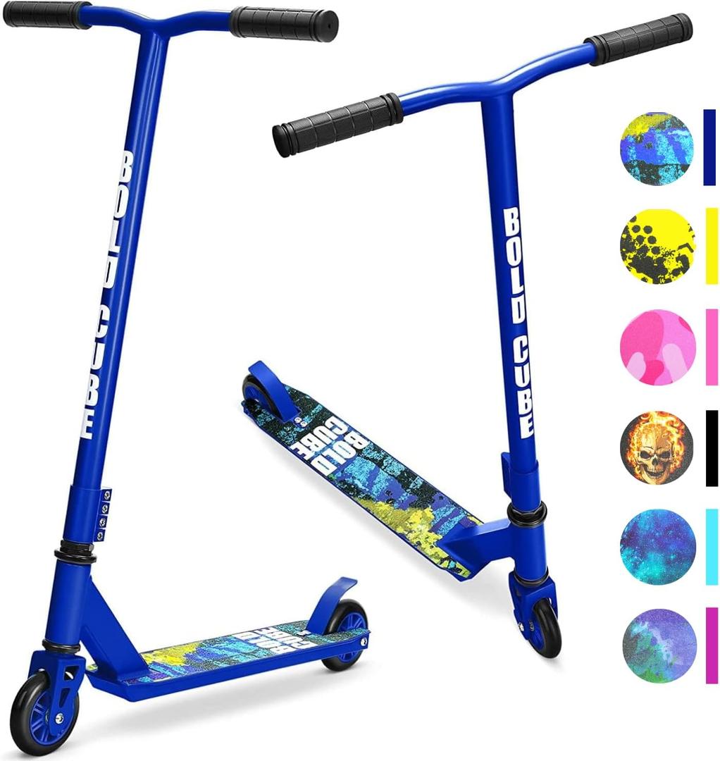 Stunt Scooter for Kids Ages 6-12 8-12 Years | Freestyle Pro 360 | Aluminium Deck | ABEC 7 | Micro Crystalized Deck (Navy)