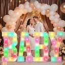 Ledido 4FT Marquee Light Up Letters, 34 Colors Changing Marquee Letter 4 Feet Tall with Remote, Big Letters for Party Wedding Graduation Birthday Decorations, Large Light Up Letter E