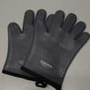 KITCHEN PERFECTION Silicone Smoker Oven Gloves-Extreme Heat Resistant BBQ Gloves-Handle Hot Food Right on Your Grill Fryer & Pit|Waterproof Grilling Cooking Baking Mitts|Superior Value Set +3 Bonuses (One Size Fits Most, Gray)