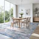 6x9 Area Rugs for Living Room Large Washable Carpets for Bedroom Blue Brown