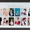 Green Pollywog School Years Picture Day Collage Frame, Black, K-12 | K-12 School Photo Collage Frame, Black Solid Wood, Thirteen Photo Slots, Reversible Insert, 17.75x10 in