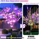 NBQQ Solar Garden Lights Outdoor 6 Pack Lavender Butterfly Lights, Solar Artificial Flower Outdoor Waterproof Decoration Gardening Gifts for Women, Yard Patio Pathway Lawn Courtyard Decoration
