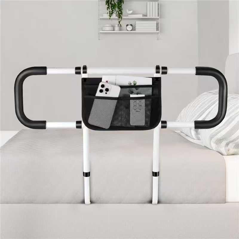 Bed Rails for Elderly Adults Safety - Extended Bed Assist Rail for Seniors - Adjustable Beds Side Rails Handle Support Bar Bed Guard with Storage Bag & Fixing Strap, Fit King Queen Full Twin Beds