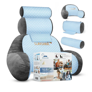 The Adjustable Large Back Pillow for Bed Sitting Up-Ergonomic Back, Neck, and Lumbar Support Pillow-Reading Pillow-Bed Pillow for Sitting Up - Perfect for Elderly, Pregnant Women, and Kids, Blue