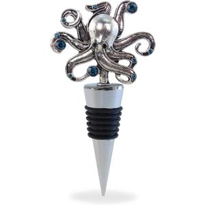 Cheers Octopus Metal Wine Stopper - Elegant Vacuum Seal Reusable Animal Ocean Life Wine Bottle Stopper Airtight Leak Proof Bottle Topper Cork Plug, Cute Home Decor & Bar Tool Accessory Unique Gift