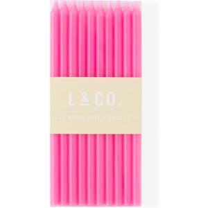 20 Count Tall Skinny Hot Pink Solid Birthday Cake Candles for Birthday Wedding Party Cakes Decorations