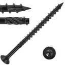 VGBUY Deck Screws #14 x 5 Inch Heavy Duty Exterior Wood Screws,Torx Drive Head Deck Screw Black Rust Resistant Epoxy Coated,Long Outdoor Screws with Star Bit(1Ibs,25Pcs)