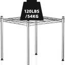 Stacking Shelf Adjustable, Stackable & Expandable, Heavy Duty Storage Shelving Unit, Cabinet Organizer Shelf (Silver-1-Tier)