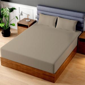 Superity Luxurious Hotel Quality Short Queen Fitted Sheet 100% Cotton Ultra Soft, Skin-Friendly & Hypoallergenic Deep Pocket Fits 12 Mattress Easy Care & Snug Fit (Short Queen Size - 60 X 75) (Taupe)