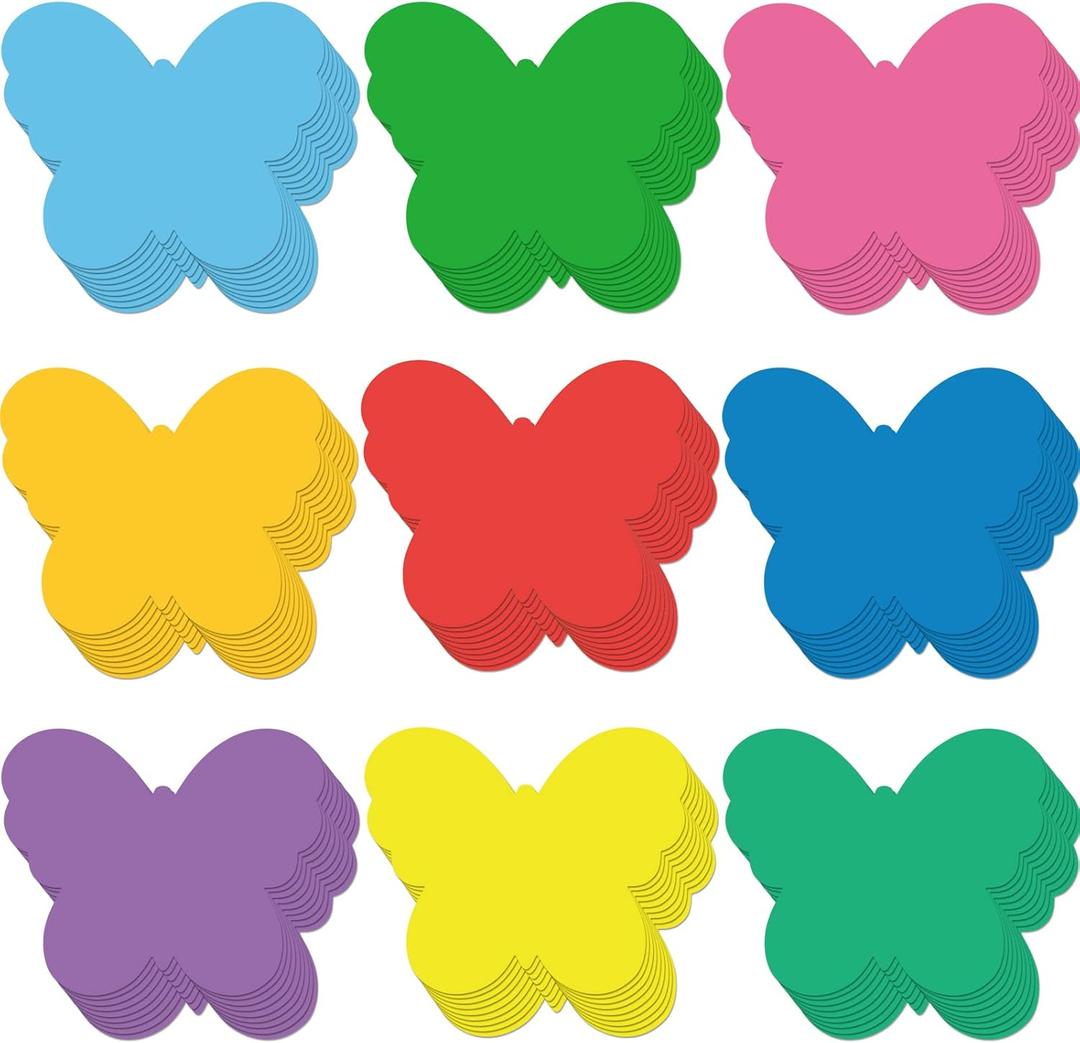 Geyee 108 Pcs Butterfly Paper Cutouts Spring Bulletin Board Decorations Small Butterfly Shaped Sticker Die Cut for Teachers DIY Craft Office School Chalkboard Wall Decor