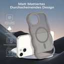 GUAGUA for iPhone 15 Plus Magnetic Case, Cute Curly Wave Shape Design iPhone 14 Plus Case Compatible with MagSafe Translucent Matte Wavy Phone Case iPhone 14 Plus/15 Plus 6.7'' for Girls Women, Grey