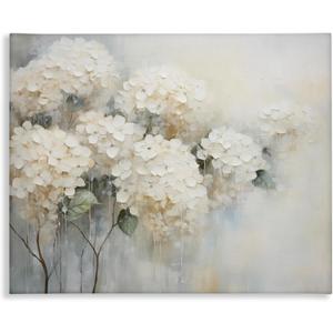 Subtle Fading White Hydrangeas, 24 x 30 Inch Canvas Wall Art