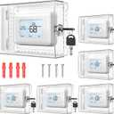 6 PCS Large Thermostat Lock Box Cover with Key, Clear Thermostat Cover with Lock Compatible with Home Thermostat On Wall, AC Lock Box Cover with Key Fits Thermostats 5" H x 6" W or Smaller