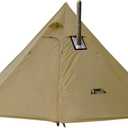 PRESELF 2-3 Person Tipi Hot Tent Version2 with Stove Jack, for Hunting Bushcraft, Lightweight, Standing Room, Teepee Backpacking Camping Hiking, T1 Large