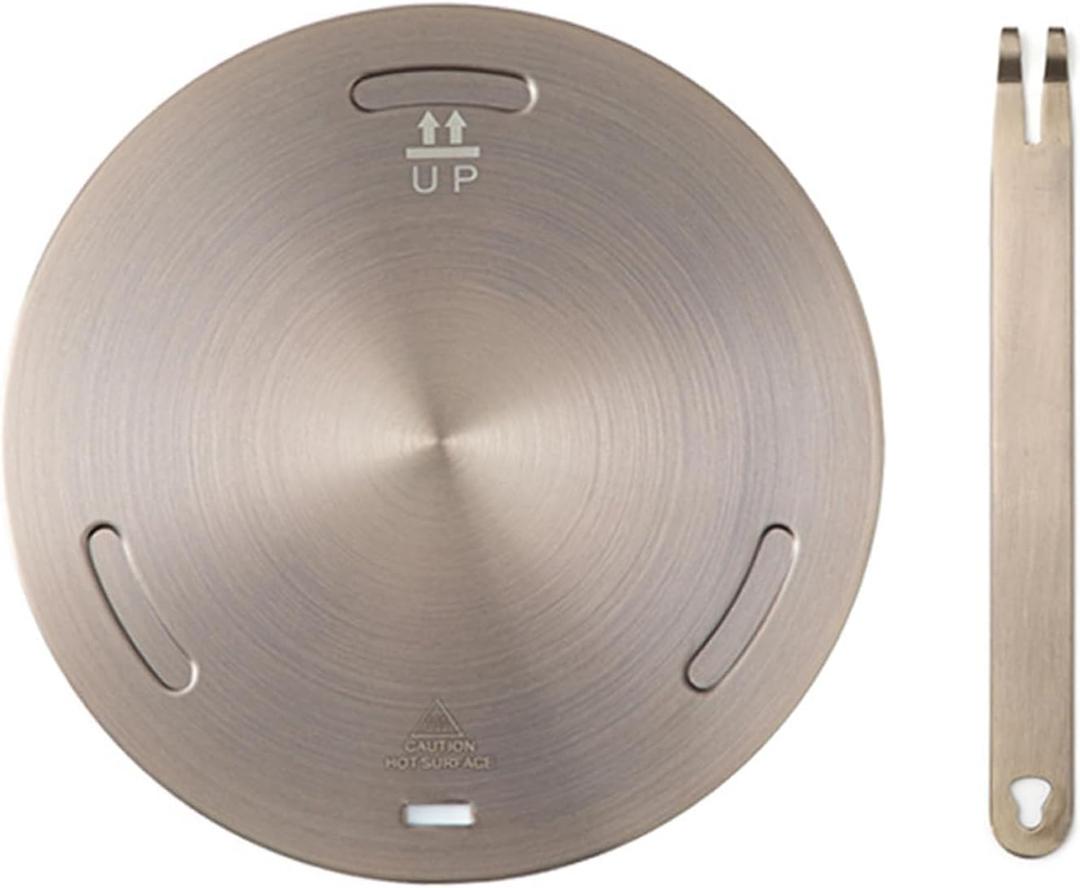 11Inch Heat Diffuser Plates for Gas Electric Stoves, Flygragon Stainless Steel Cooking Induction Adapter Plate for Glass Cooktop, Detachable Handle Induction Cooktop Converter Plate (Rose Gold)