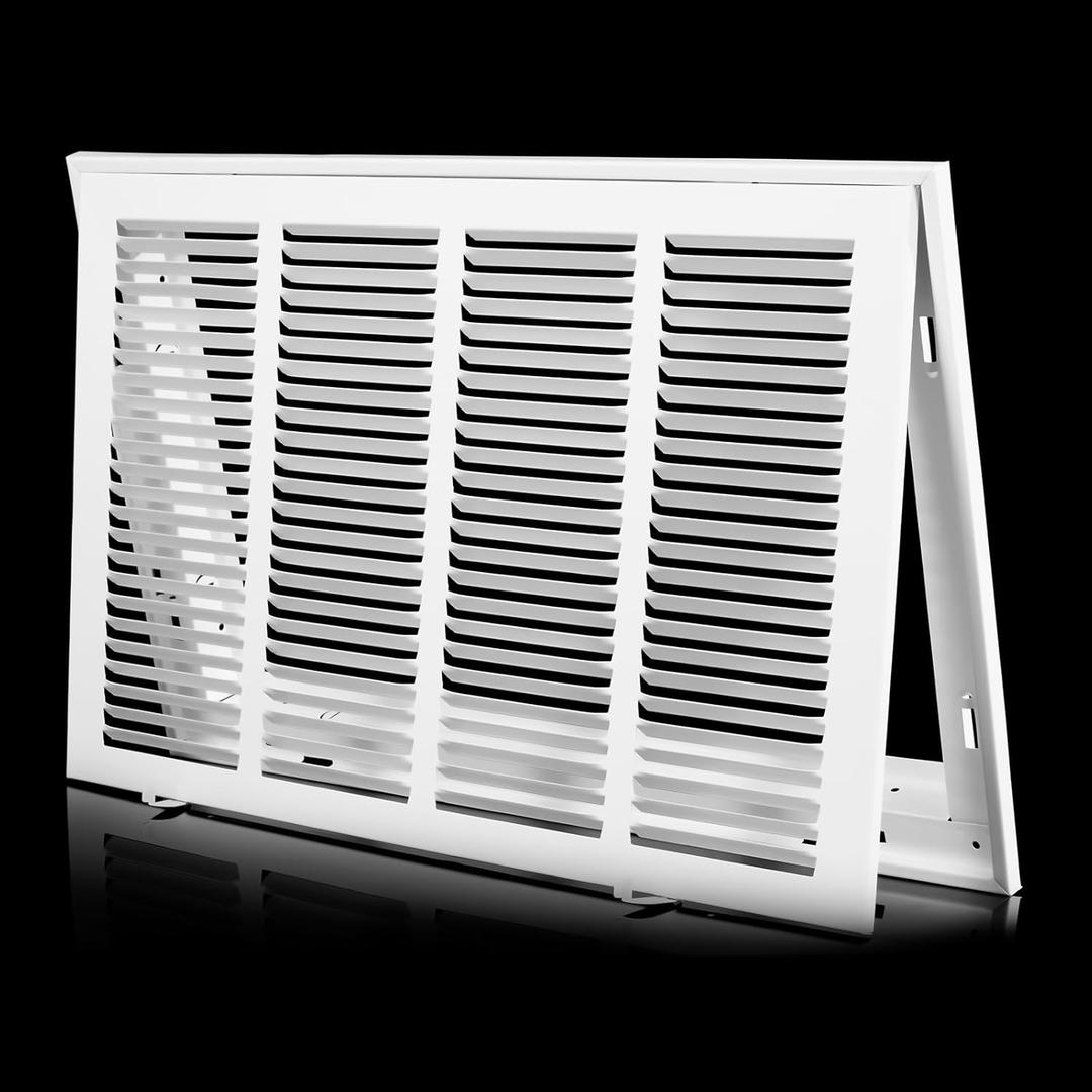 20x10 Return Air Grille [Duct Opening Size],Return Air Vent Cover for Wall Or Ceiling,Steel Return Air Filter Grilles Removable Face/Door for 1 Inch Filters (20"Wx10"H[Duct Opening])