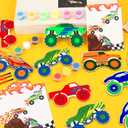 LARDUX Monster Truck Party Favors, 24PCS Monster Truck Birthday Party Decorations Painting Kit with Glow in The Dark Paint DIY Monster Truck Goodie Bag Stuffers for Kids
