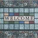 CHICHIC Rectangle Entrance Door Mat Large 24 x 36 Inch Entry Way High Traffic Area Doormat Front Door Rugs Outdoors Heavy Duty Welcome Mat, Non Slip Rubber Back Low Profile for Garage (Blue)